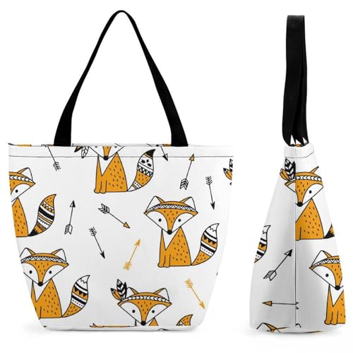 Sac à bandoulière renard ethnique grand volume de voyage