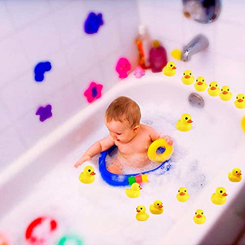 Yellow Rubber Ducks, 10pcs Preschool Bath Toys Bathtub Floating Squeaky Duckies Gift for Baby Shower Infants Kids Toddler Party Decoration - Image 4