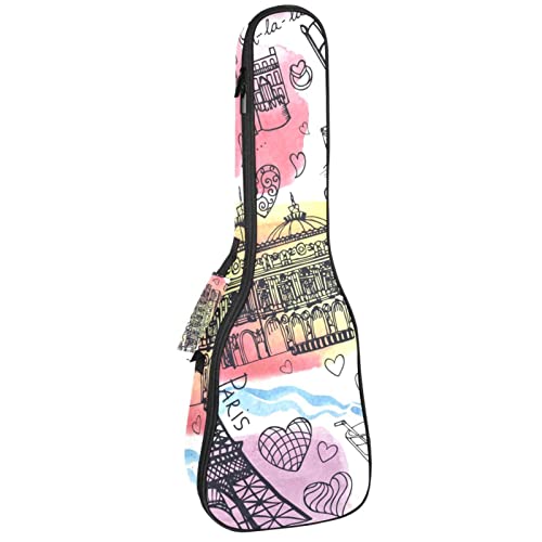Sac pour ukulélé ténor motif France Paris cadeau idéal concert soprano