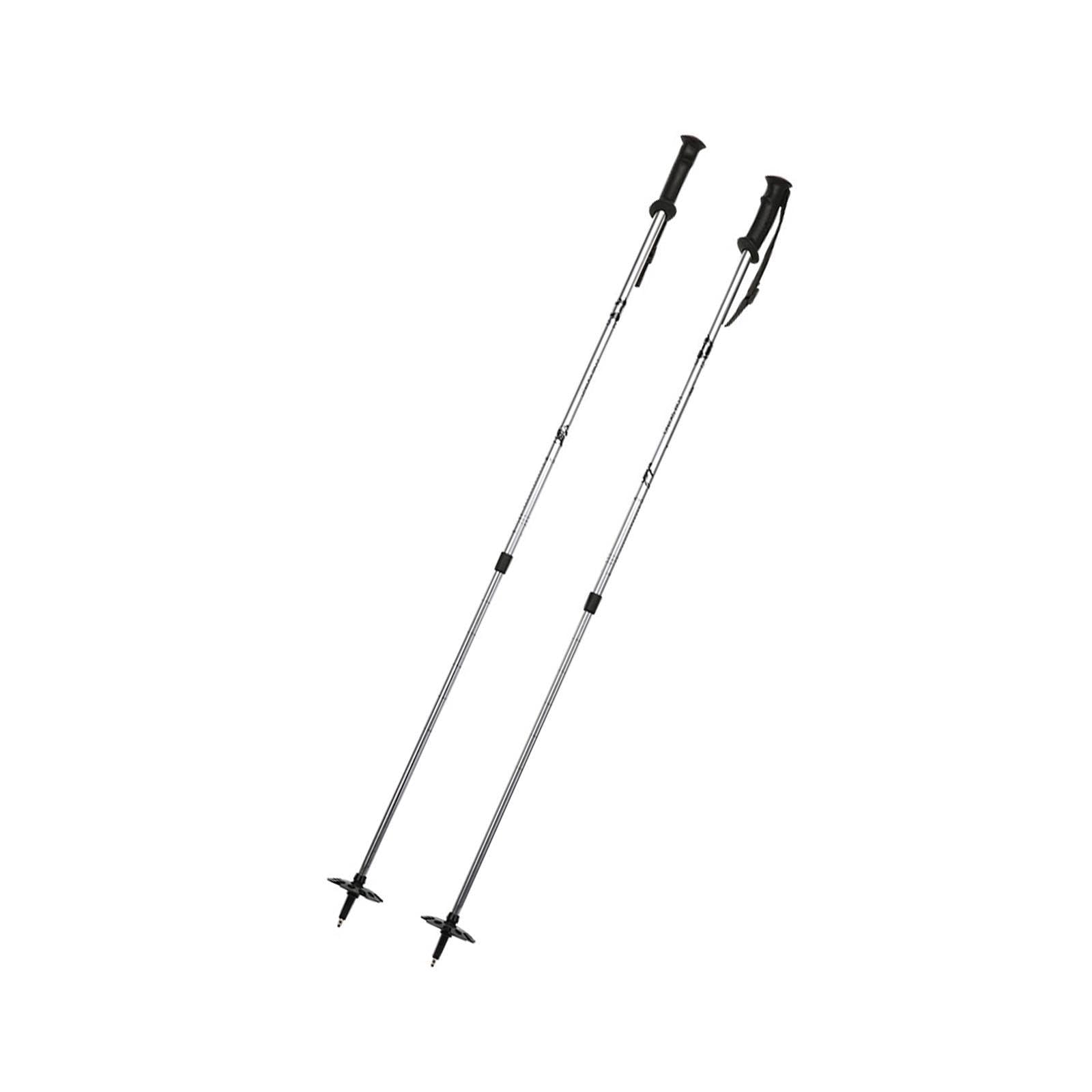 Qianly 2 Piezas Bastones de Senderismo Palos de Montaña Telescópicos Aleación de Aluminio Mango Cómodo Cestas para Nieve Ajustable Útiles para