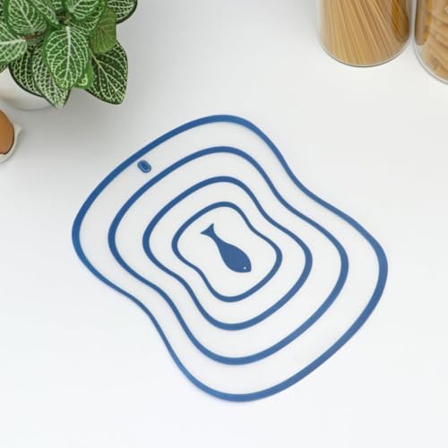 Image of Thin Flexible Plastic Cutting Board for Kitchen | Non-Slip Foldable Chopping Mat | Easy-Pour Food Prep for Vegetables, Fruit & Meat