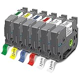 Pristar 12mm Kompatible für Brother TZe-131 TZe-231 TZe-431 TZe-531 TZe-631 TZe-731 Tze 12mm 0.47 Schriftband für Brother PT PT-H107B P710BT H100LB E110 H100R D210 H200 H110 D400 H101C D200 D600VP