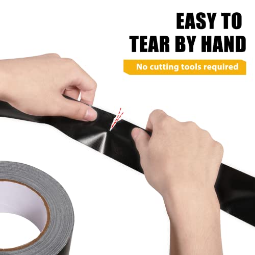 Duct Tape Heavy Duty Waterproof Bulk Of 5, 11 Mils Black Duct Tape 2 Inches X 33 Yards, Max Strength No Residue Industrial Tape, Tear By Hand For Diy Repairs, Industrial, All-Weather Multipurpose Use #TOP5