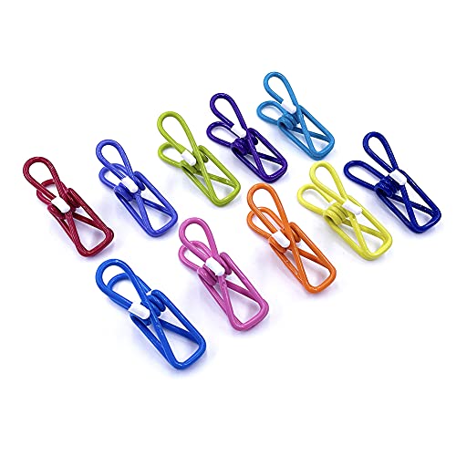 80Pcs Multipurpose Clips Heavy Duty Metal Colorful High Elasticity Good Persistence Clothespins 2 Inch Pvc Coated Sealing Food Paper Holder Clothesline For Laundry Kitchen Outdoor Home Travel Office #TOP2