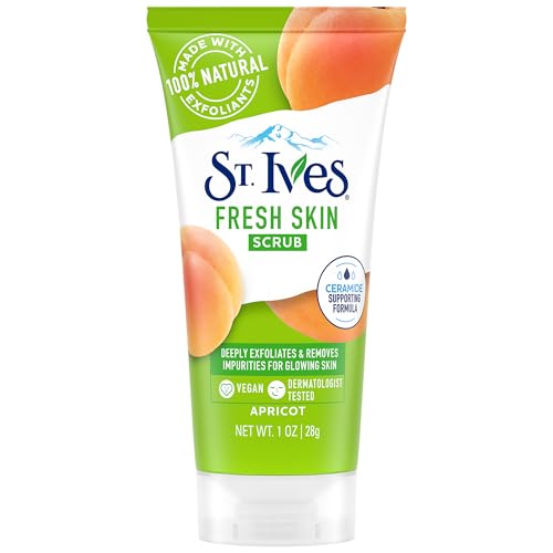 St. Ives Apricot Scrub Exfoliant Travel-Size Fresh Skin Exfoliating Apricot Facial Scrub 1 Oz