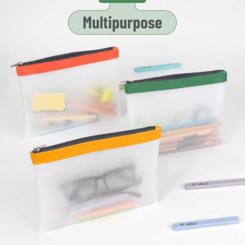 Image of Mr. Pen- Clear Pencil Pouch, 9 inch x 6.88 inch, 3 Pack, Durable TPU Material | Large Water-Resistant Pencil Bags with Smooth Zipper, Multipurpose Clear Pouch for Stationery, School, Office
