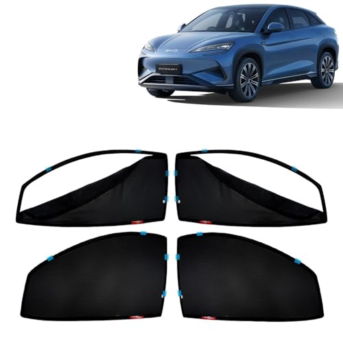 Image of Kingsway Accessories Car Side Window Sun Shade Zipper Magnetic Only Compatible with BYD Sealion 7 Year 2025 Onwards All Model, Only Zipper in Front Window, Car Curtains, Pack of 4 Pcs