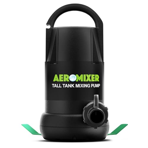 Aeromixer Tall 3/4 HP Submersible Mixing + Aerating Pump - Submersible Water Pump for Nutrient Mixing and Aerating, Electric Garden Water Pumps, Heavy Duty Outdoor Pumps for Farming and Gardening