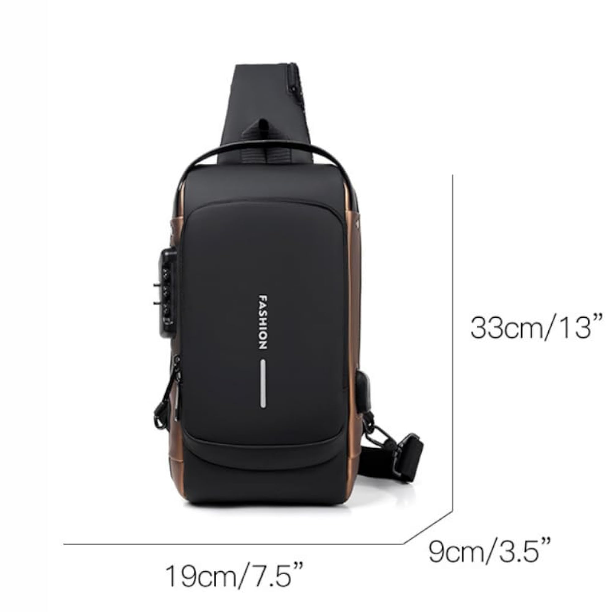 Waterproof Polyester Slim Unisex Crossbody Sling Bag