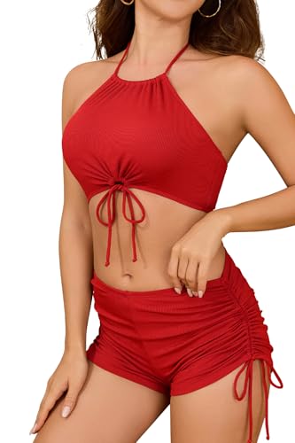 Maillots de bain 2 pieces femme short de bain masquant pour silhouette sublimée