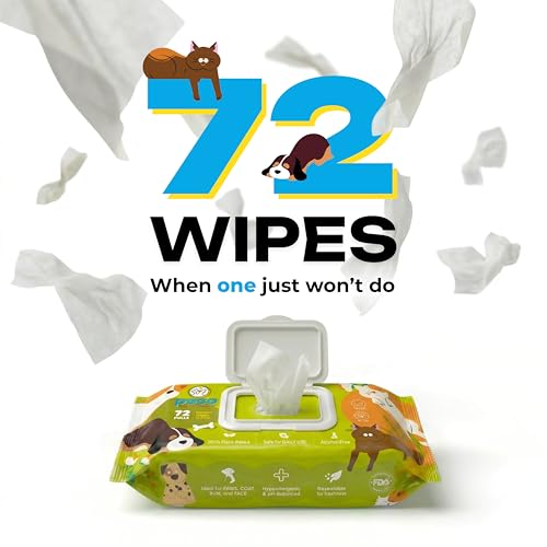 Image of Peco Eco-Pure Pet Wipes 360 Count (Buy 3 Get 2 Free)- 18 X 20 Cm | Biodegradable,Plant-Based Pet Grooming Supplies | Aloevera,Vitamin E,Castor Oil | Hypoallergenic & Alcohol-Free | Deodorising Wipes