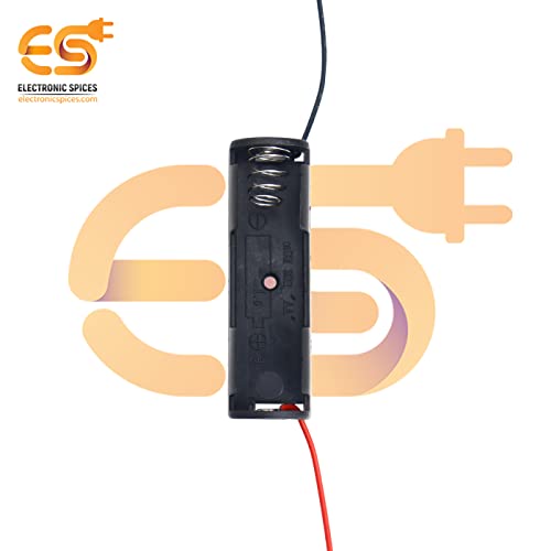Image of Electronic Spices AA 1 Cell Battery Holder Hard Plastic Case With Wire Pack of 1 (1 X 1.5v = 1.5volt)