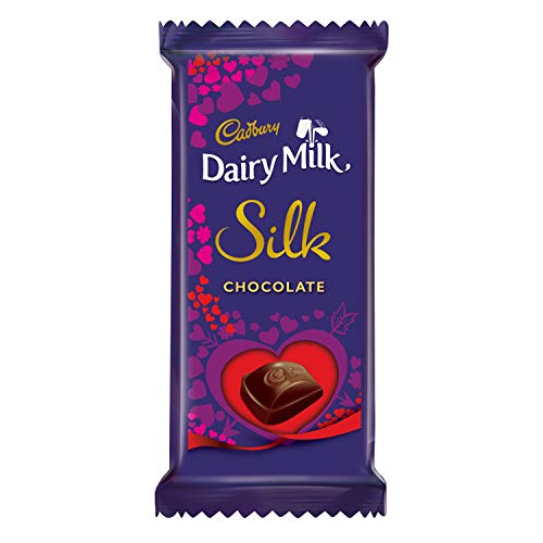 Image of Cadbury Dairy Milk Silk Valentine Chocolate Bar, 5 x 60 g & Dairy Milk Silk Valentine Chocolate Bar, 2 x 150 g & Dairy Milk Silk Fruit and Nut Chocolate Bar, 137g (Pack of 3)