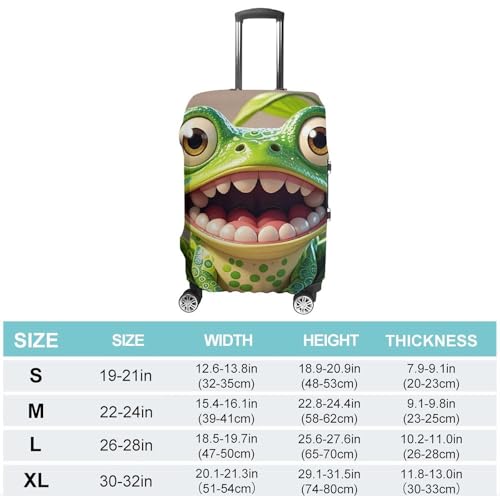 Frog with Mouth Open Cartoon Printed Luggage Cover Protector, Fits 18-32 Inch Luggage2