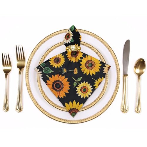 Servilletas de Tela con Estampado Floral Girasol 4 Unidades miniatura 3