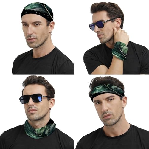 Neck Gaiter Green Leaf Shape Face Mask for Travel Face Cover Scarf for Men Women Elastic Headbands Wind-proof Bandana for Skiing Fishing Hiking Cycling4