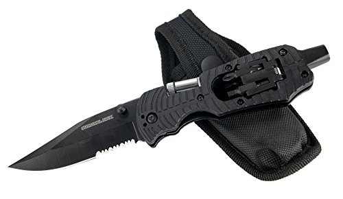 3 in 1 Survival Folding Knife with Screwdriver and LED Light