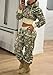 Camo Sweatsuits Women 2 Piece Outfit Army Fatigue Zipper Hoodie Jacket and High Waisted Camouflage Pants Set Tracksuit