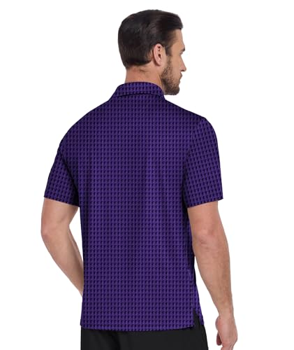 Image of ZITY Men's Golf Shirts Short Sleeve Print Patterns Casual Collared Polo