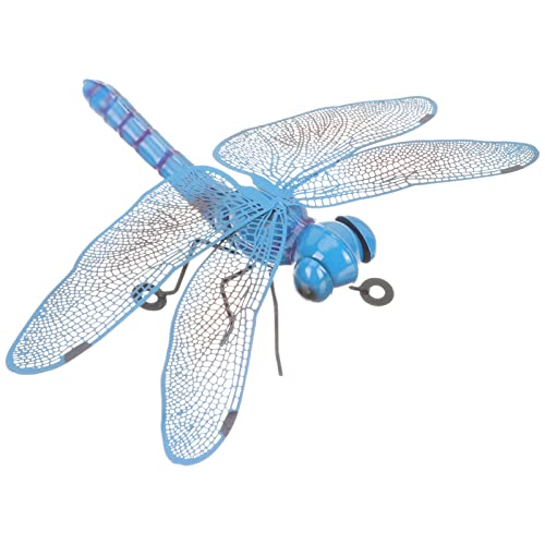 Ipetboom Libélula Decoración De Pared De Metal Azul, Adorno Artesanal De Hierro, Arte Mural Resistente, Decoración Para Hogar y Jardín, Ornamento Decorativo Único