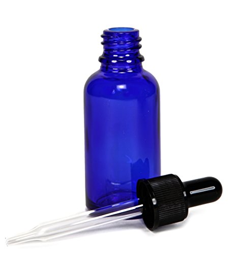12, Cobalt Blue, 1 Oz, Glass Bottles, With Glass Eye Droppers #TOP4