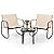 DWVO 3 Piece Patio Furniture Set Outdoor Textilene Bistro Set, Modern Porch Furniture Patio Chairs Set of 2 with Coffee Table for Backyard, Lawn, Garden, Balcony, Poolside, Brown