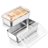 E-far Loaf Pan with Lids, 9 x 5 Inch Stainless Steel Bread Pans Set of 2