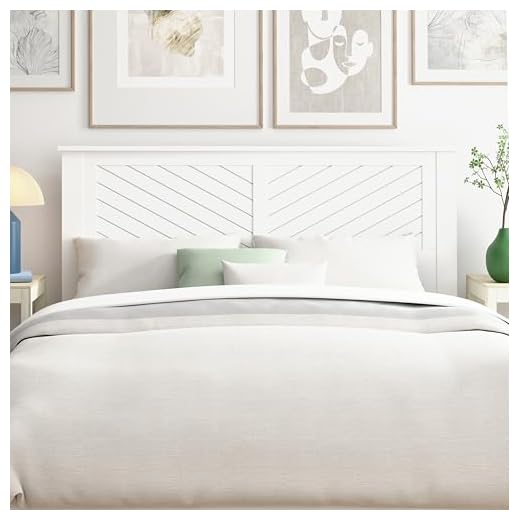ComfIQ Serene Poplar Wood Queen Size Headboard in White, Modern Farmhouse Panel with Chevron Scoring, Casual Coastal Style, Easy Assembly, Quality Materials