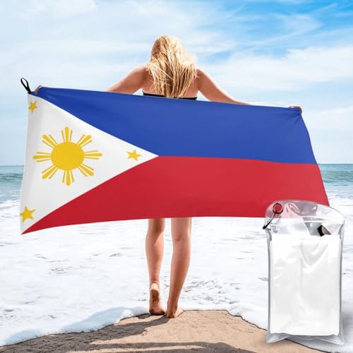 JZSLMJ Philippine Flag Quick Dry Bath Towel 27.5"x55" Soft Absorbent for Four Seasons Travel Gym Beach Use