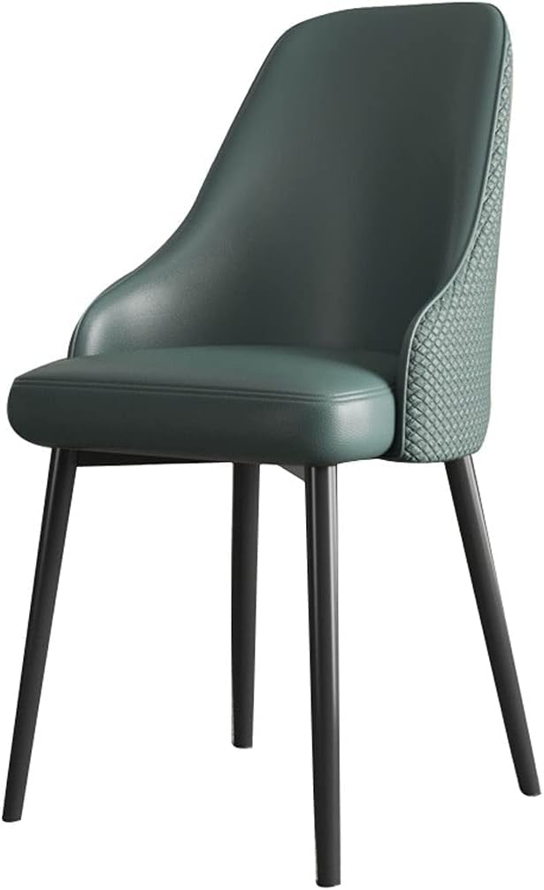 Chaise de bureau de loisirs en cuir vert LWX avec structure en métal de salon