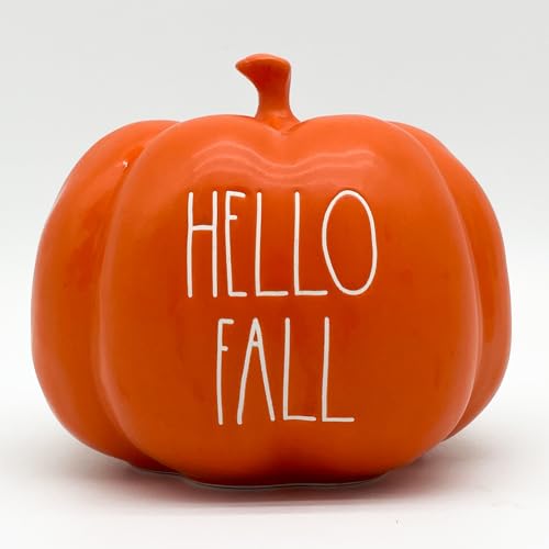 RAE~Dunn~Orange Ceramic Decorative Pumpkin, Hello Fall Design, Artisan Collection Fall