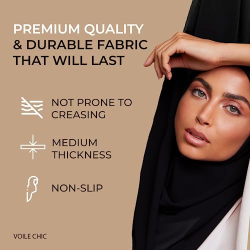 VOILE CHIC Premium Chiffon Hijab Scarf for Women - Non-Slip Islamic Head Scarf Wrap Hijabs3