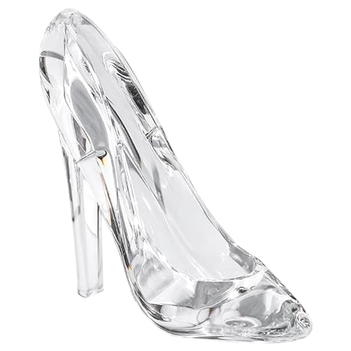Cinderella Glass Slipper Acrylic Crystal High Heels Shoes Ornament Crystal Shoe Decorative Womens High Heels for Wedding and Birthday Decor
