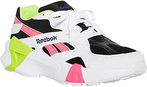 Reebok Tênis unissex Aztrek Double 93, Branco/Preto/Rosa, 4