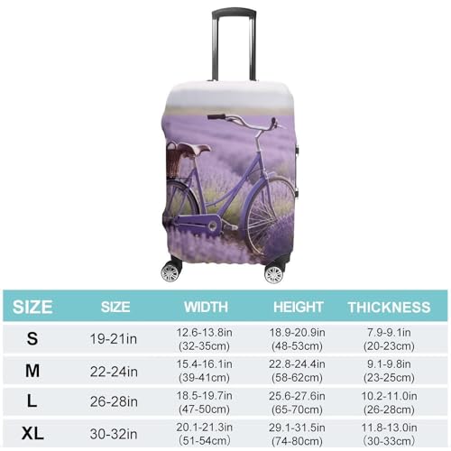 Lavender Field Bike Luggage Cover, Washable Elastic Suitcase Cover Protector Fit 18-32 Inch Luggage2