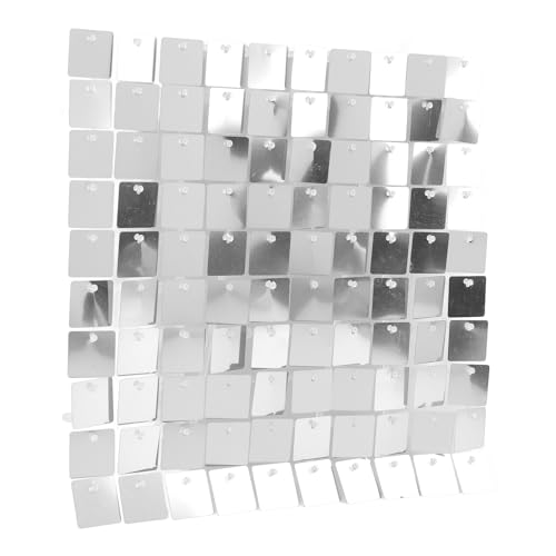 Hwging 8PCS Glitter Hintergrund Panels Foursquare Pince Wall Backdrop für Geburtstagsfeier Dekoration (Silber)
