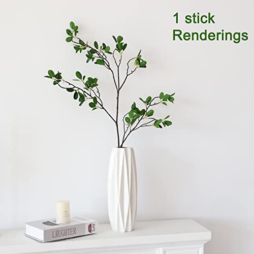 Whonline 3 Packs Artificial Greenery Stems Plant 43.3 Inch Fake Green Branches Leaf For Vase Filler Garden Office Home Desk Decoration #TOP5