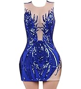 Ikerenwedding Sparkly Sequin Short Prom Dress Bodycon Pageant Cocktail Evening Party Dress