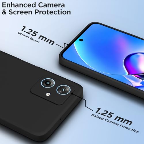 Image of Outlouders Back Cover for Motorola Moto G54 5G / G64 5G | Camera Protection | Durable Soft Matte Silicone Bumper Case (Black)