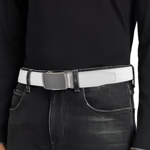 Image of Men's Belt, Ratchet Dress Casual Belt with Adjustable Automatic Buckle Trim to Fit