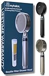 MyHalos® Shower Filter for Hard Water UK - High Pressure Filter Shower Head Set (no Hose) to Reduce Chlorine, Water Softener - Easy to Install Power Filtered Showerhead (Chrome)