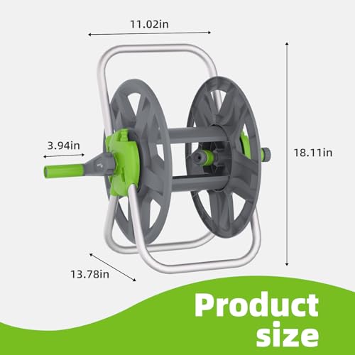YESTAR Water Hose Reel Cart, Holds 65-130 Ft of 5/8 Inch Hose, Wall Mounted Garden Hose Cart, Portable Hose Reel for Convenient Storage and Watering - Thumbnail 6