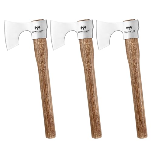16.5' Throwing Axe, 3 Pack Throwing Axe Set with 1065 High Carbon Steel & Beech Wood Handle, Perfect for Axe Throwing Games, Competition and Recreation, Ideal Gift for Men (Silver Gray)