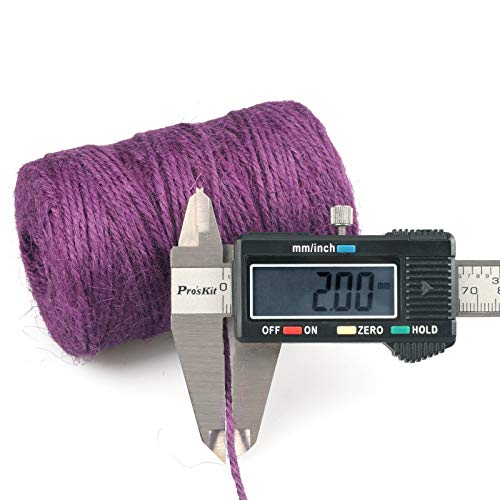 Image of KINGLAKE Natural Jute Twine - 328 Feet, Arts & Crafts, Christmas, Durable Packing String, Purple