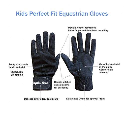FINGER TEN Guanti da Equitazione per Bambini