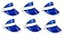 Retro Tennis Beach Plastic Sun Visors Hats, (Pack of 6), Blue, One Size