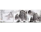 TutuBeer Boho Mountain Wall Art Mid Century Wall Art Boho Abstract Canvas Wall Art Minimalist?Landscape Sunrise Moon Picture Stretched and Framed Ready to Hang for Home Decor Wall Decor 12x12inchx3