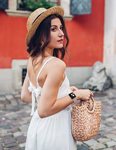 Image of Minyee Floral Engraved Band Compatible with Apple Watch 41mm 40mm 38mm 42mm 44mm 45mm 46mm 49mm Women, Cute Soft Silicone Flower Sport Fancy Strap for iWatch Series 11 10 9 8 7 6 5 4 SE /Ultra 3 2 1