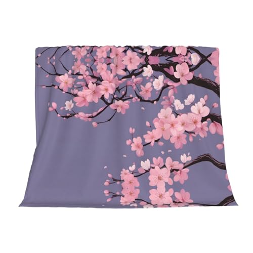 Couverture en flanelle Sakura plaid doux haute qualité durable - 4
