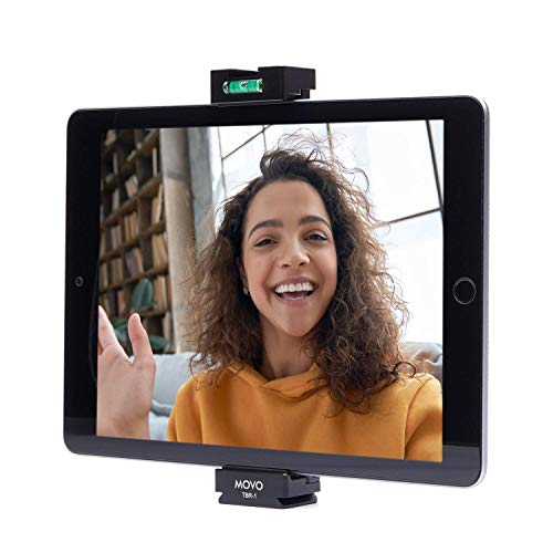 Movo TBR-1 Universal Tablet Tripod Mount with Cold Shoe for Mini Microphone, Aluminum, Compatible with iPad, Samsung Galaxy, Android Tablets and More by Movo - Used condition - US$19.95